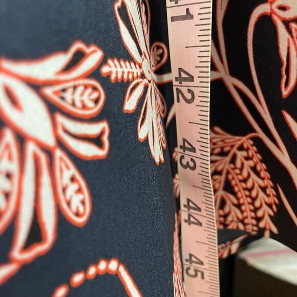 Banana Republic Navy Blue Coral Floral Midi Button Down Tie Waist Sleeveless Shi - Picture 7 of 10